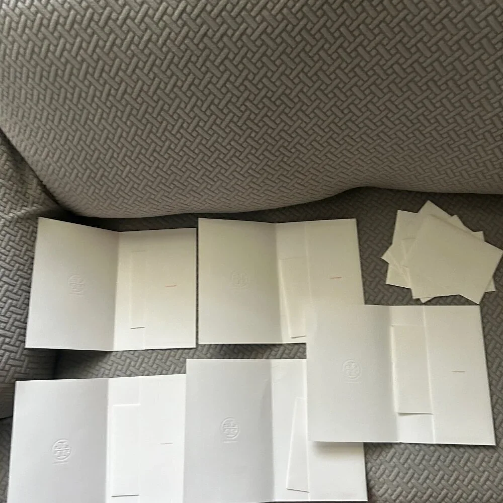 TORY BURCH 5 Receipt holder Envelopes with 10 small Thank You notes